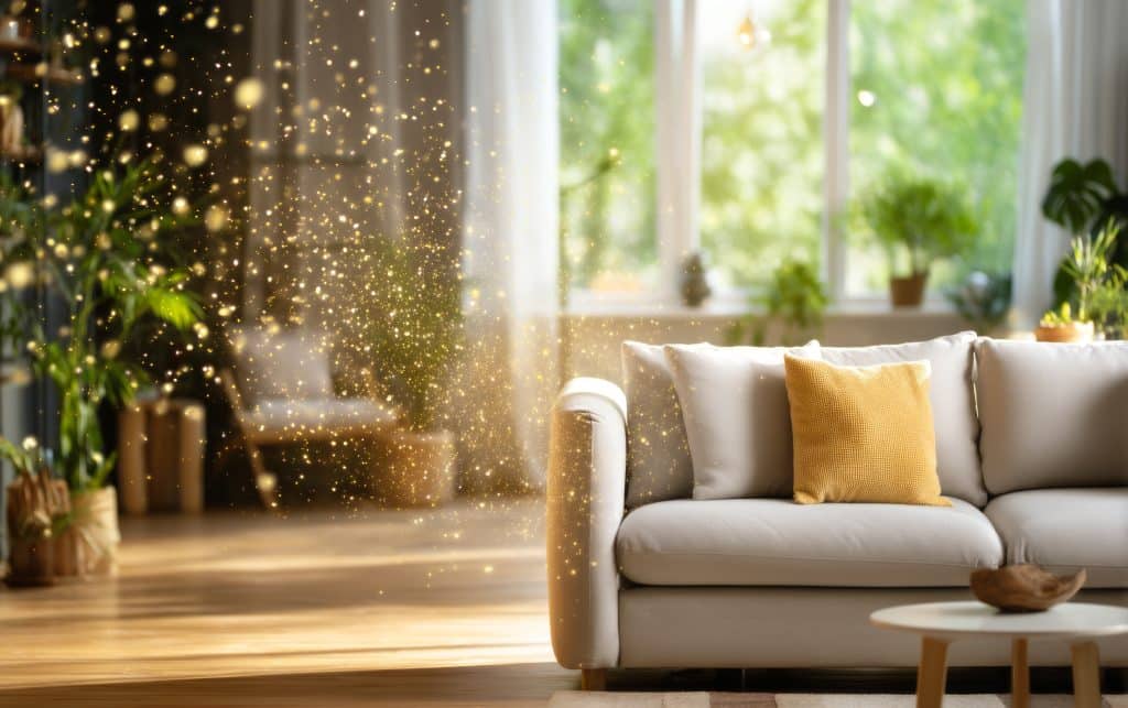 Pollen floating around DFW home